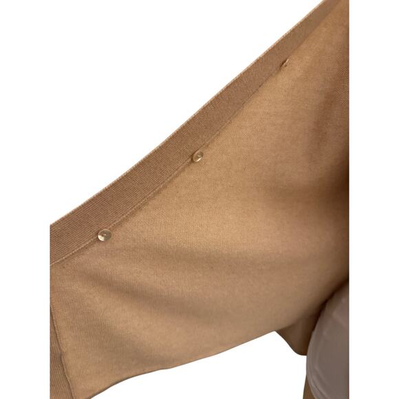 Max Mara 100% Cashmere Beige Tan Wrap Sweater Cardigan L Old Money Luxury - Picture 5 of 8